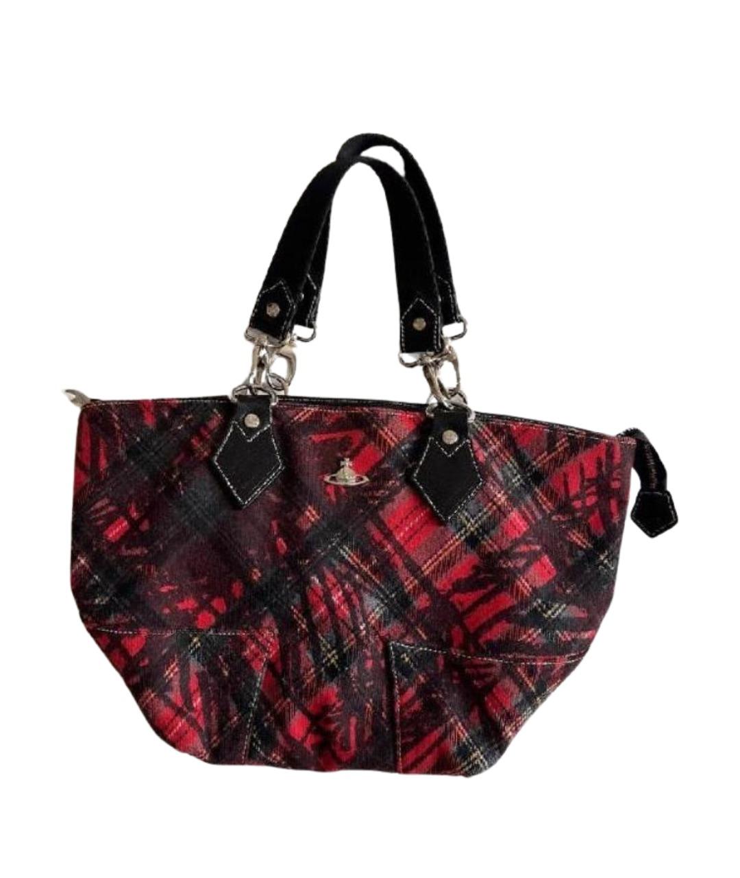 VIVIENNE WESTWOOD Красная шерстяная сумка с короткими ручками, фото 1