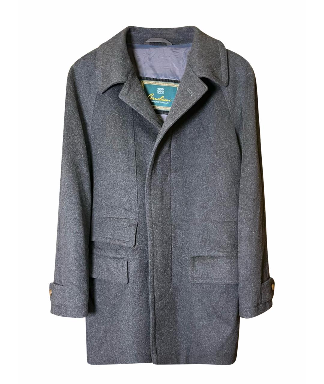 CORNELIANI Антрацитовое шерстяное пальто, фото 1