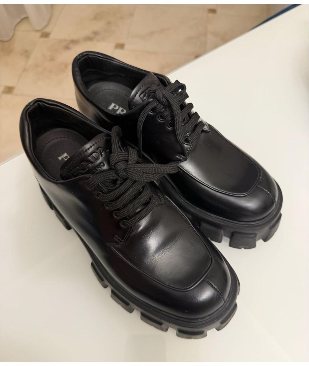 PRADA Черные брогги и оксфорды из лакированной кожи, фото 4