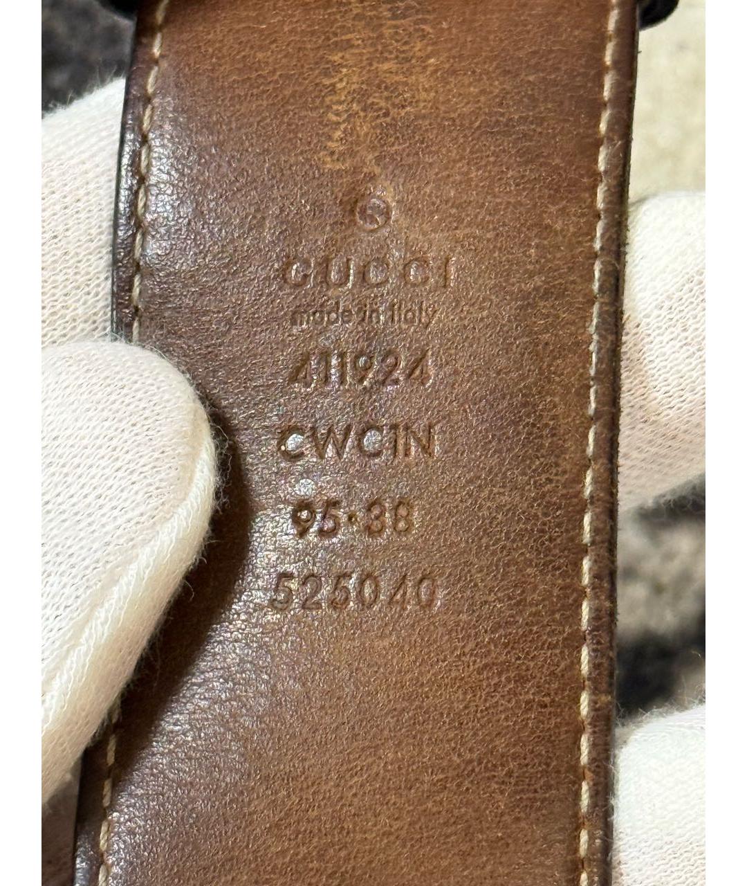 GUCCI Черный кожаный ремень, фото 3