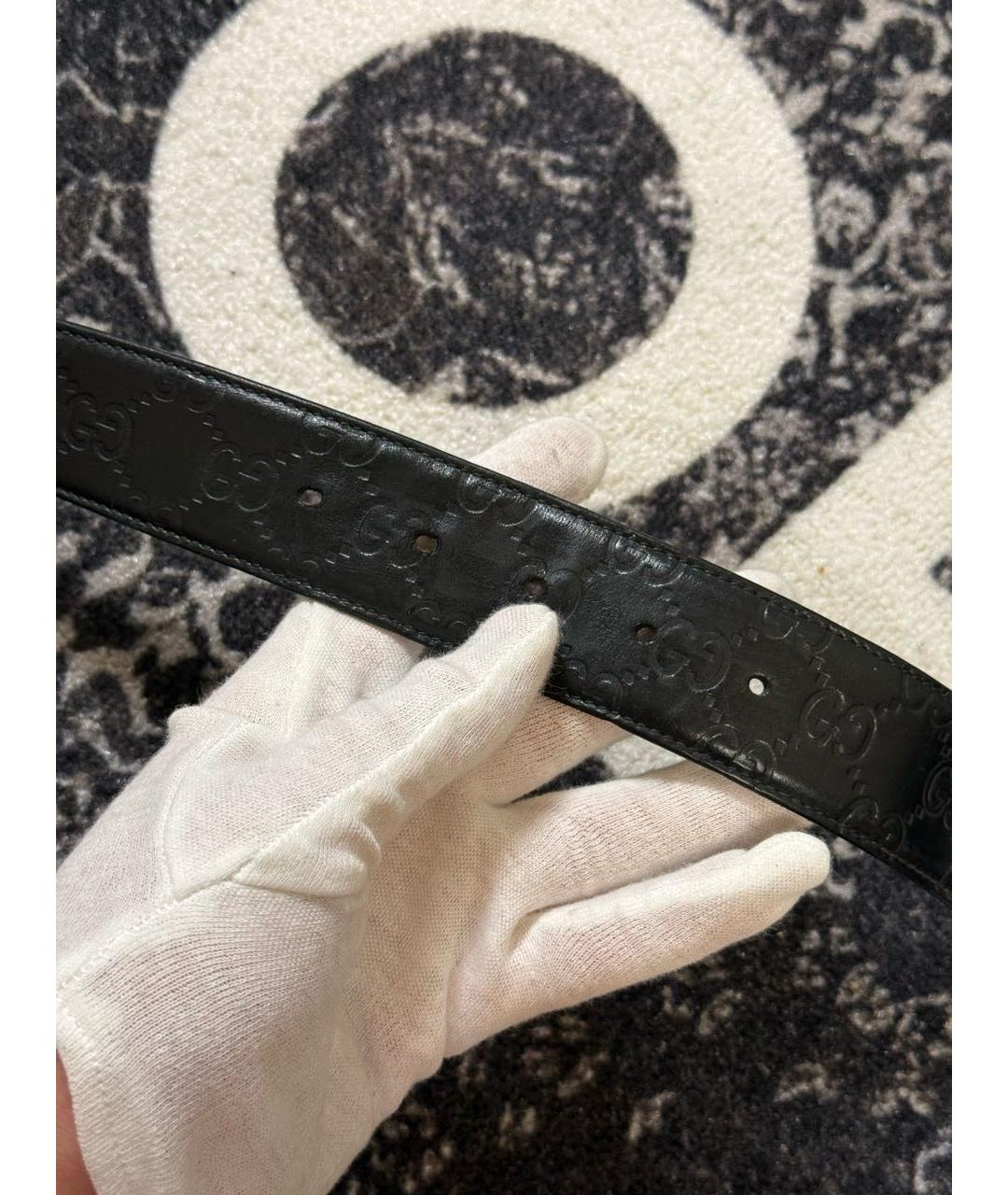 GUCCI Черный кожаный ремень, фото 4