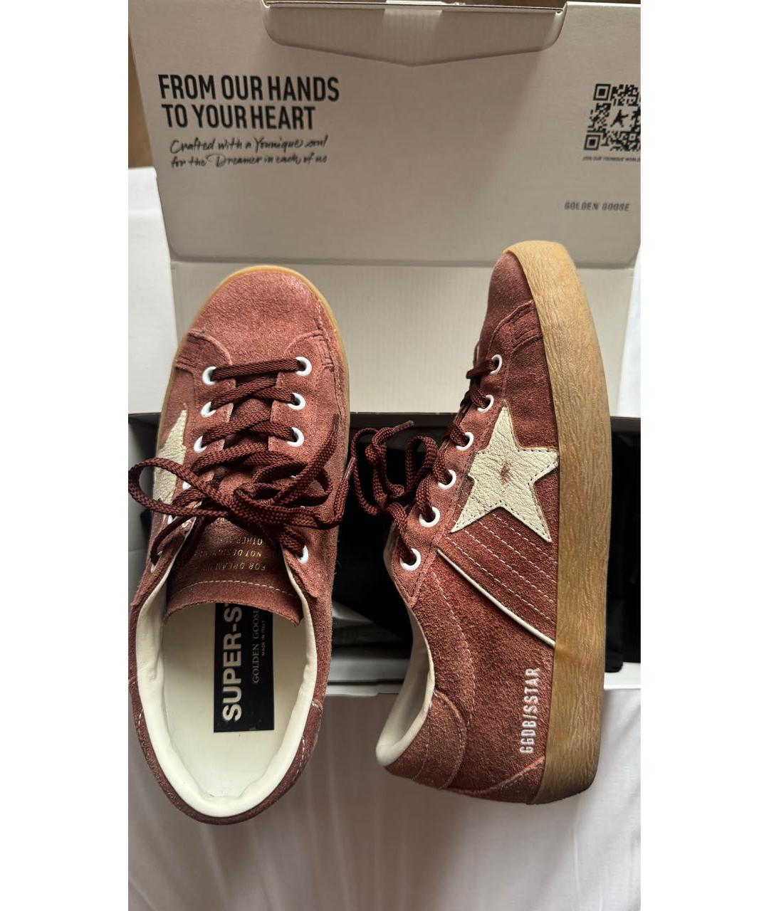 GOLDEN GOOSE Бордовые замшевые кеды, фото 6