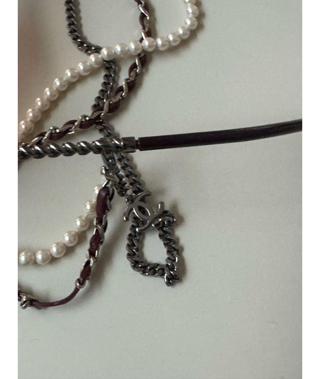 CHANEL Серебряные пластиковые солнцезащитные очки, фото 2