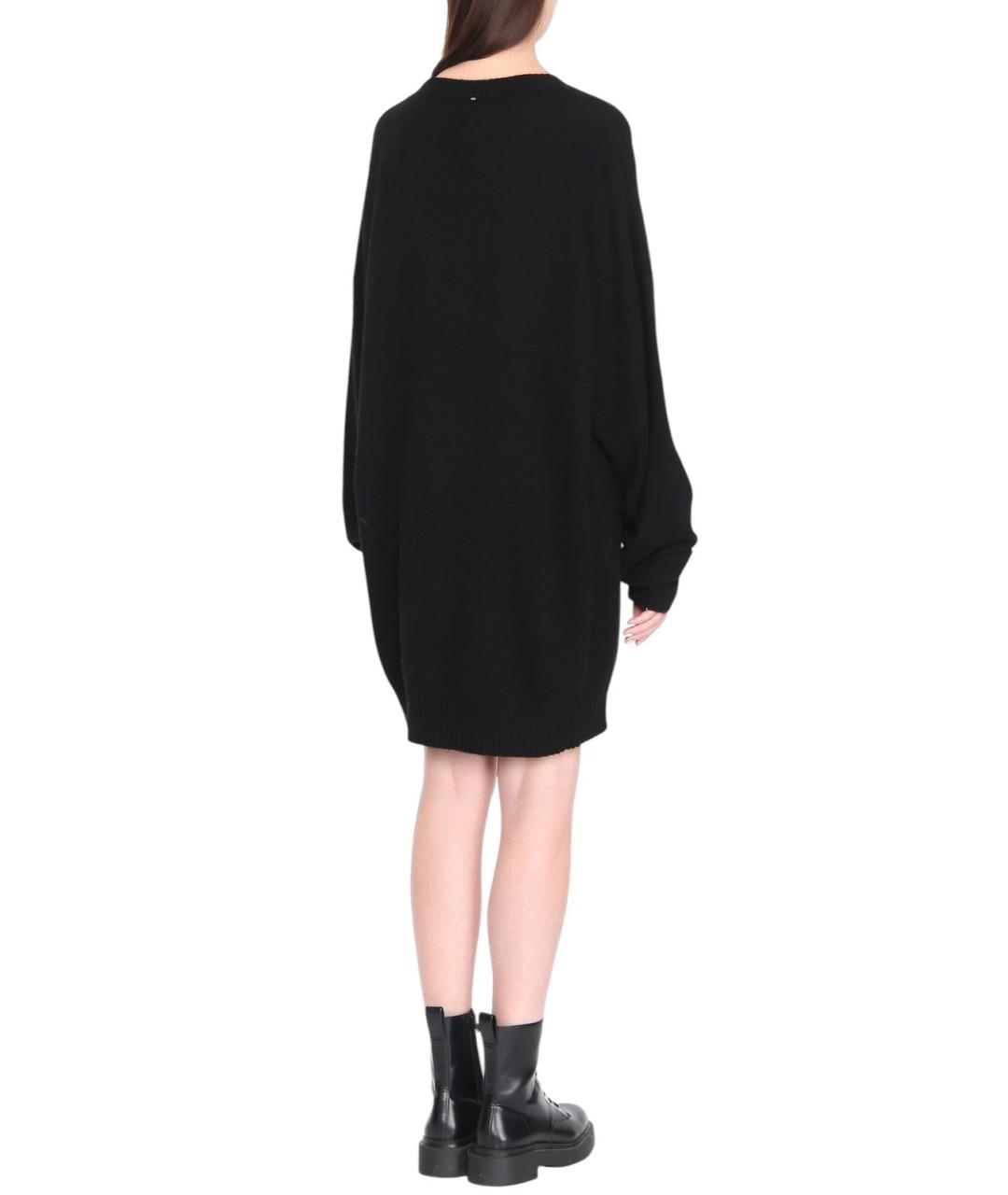 SPORTMAX Черное шерстяное повседневное платье, фото 3