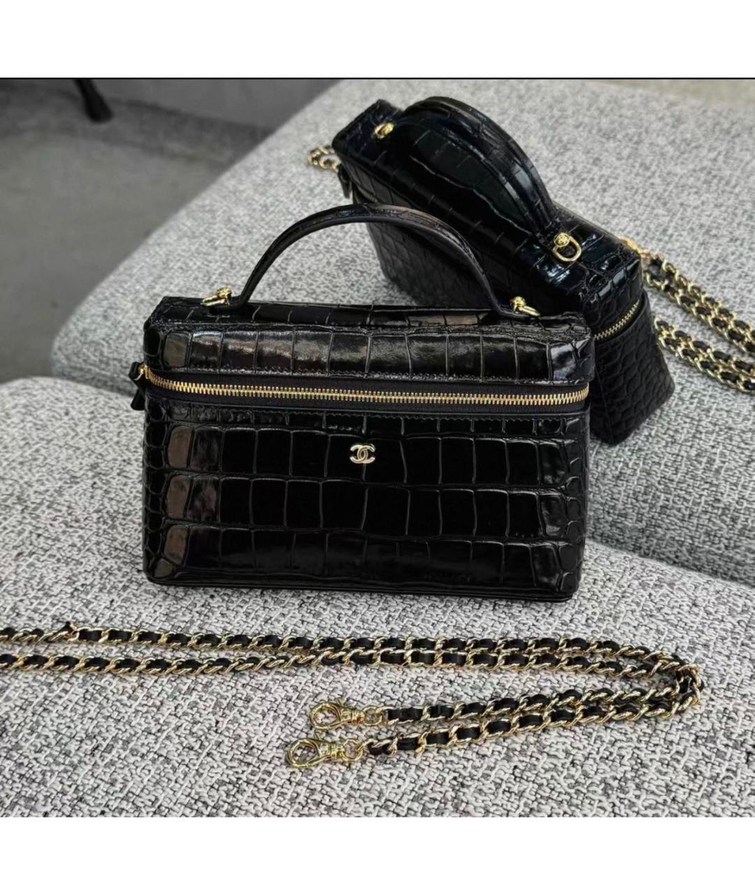 CHANEL Черная кожаная сумка через плечо, фото 3