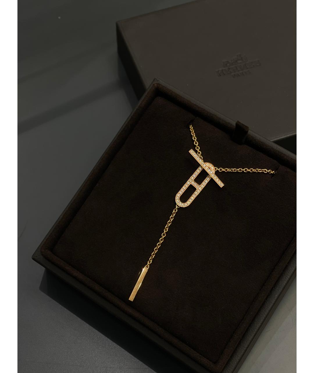 HERMES Золотое колье из розового золота, фото 3