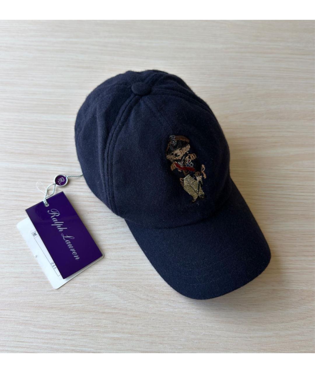 RALPH LAUREN PURPLE LABEL Темно-синяя шерстяная кепка/бейсболка, фото 8