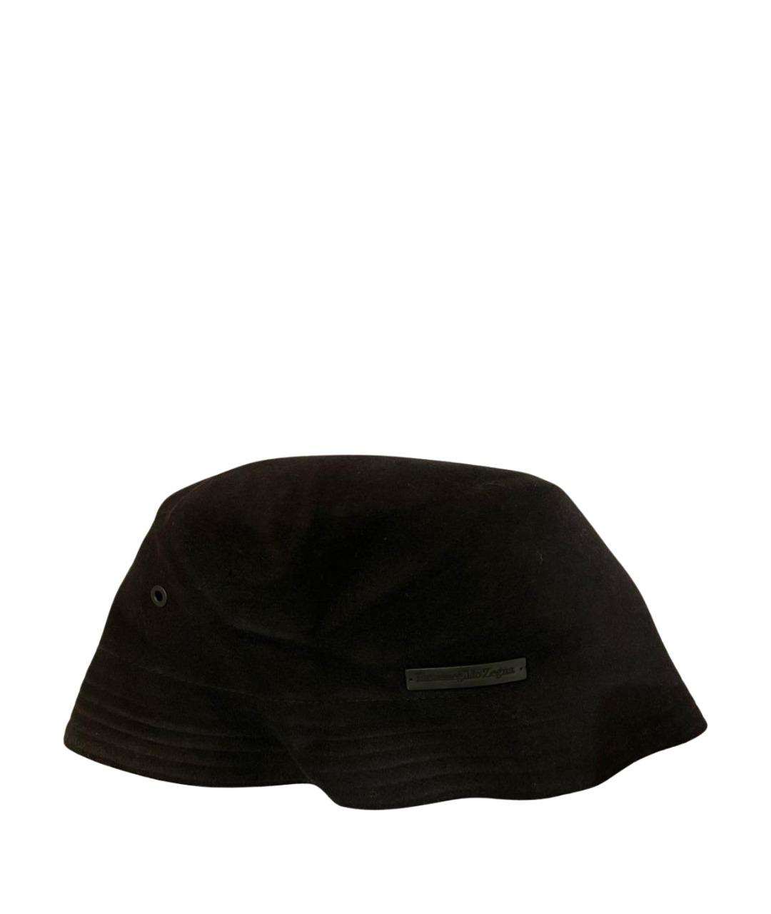 ERMENEGILDO ZEGNA XXX Черная бархатная шляпа, фото 1
