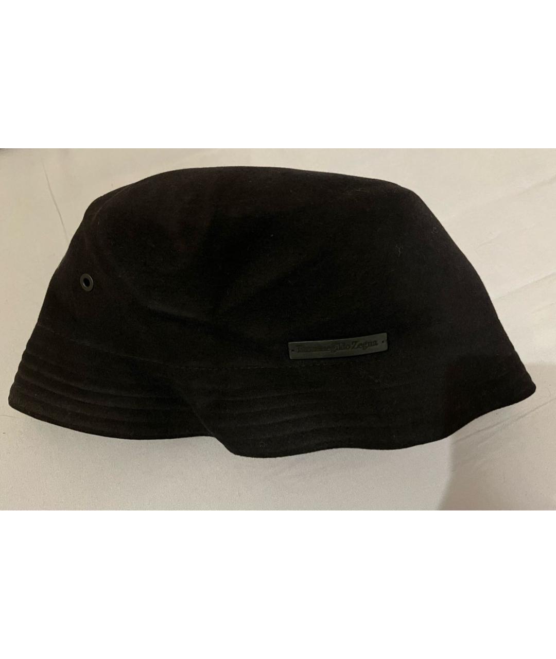 ERMENEGILDO ZEGNA XXX Черная бархатная шляпа, фото 3