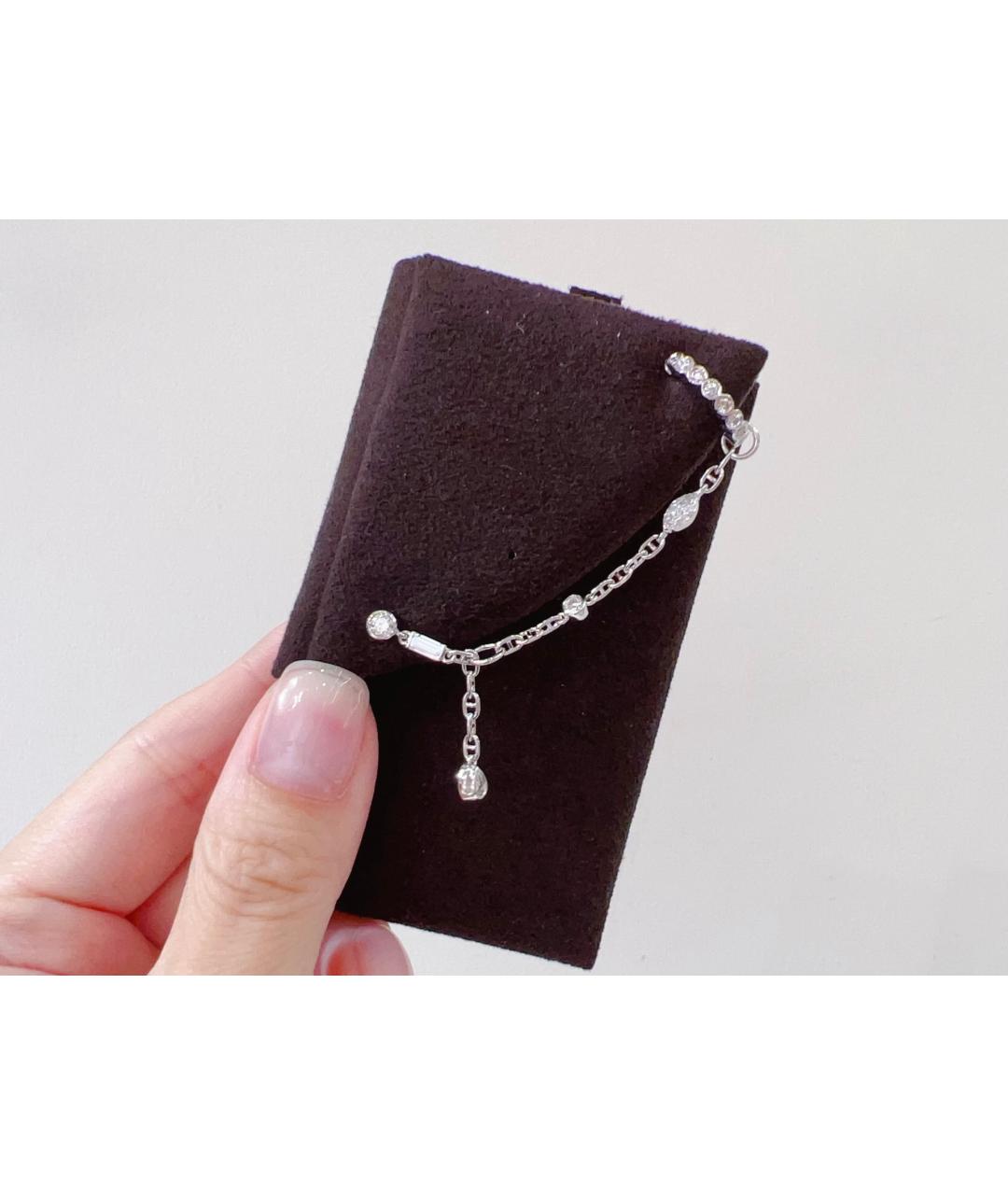 HERMES Серебряные серьги из белого золота, фото 2