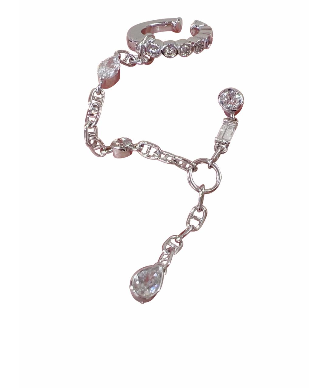 HERMES Серебряные серьги из белого золота, фото 1