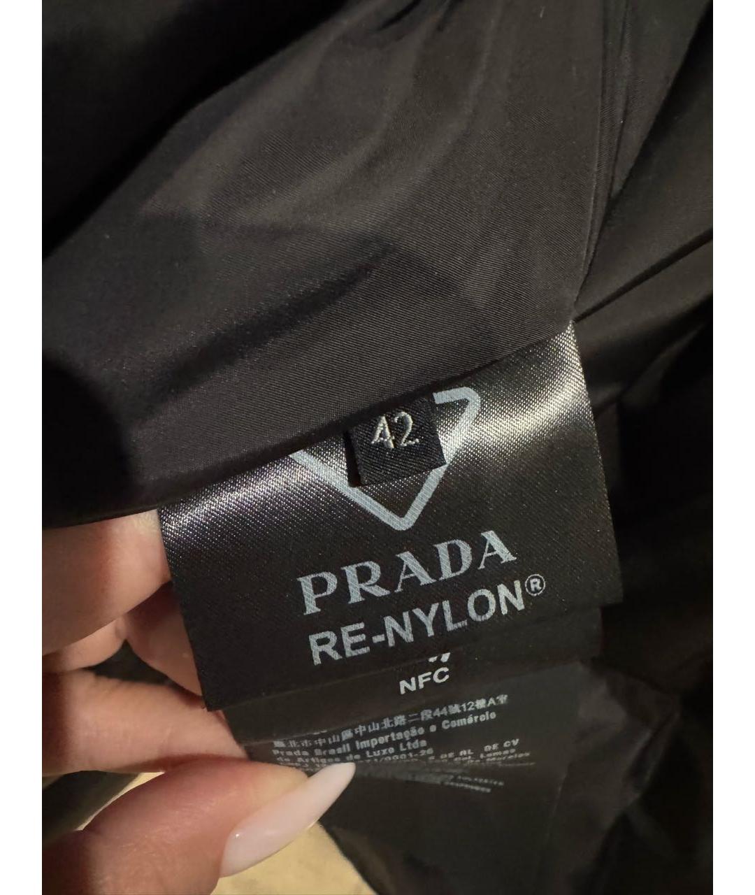 PRADA Черный нейлоновый пуховик, фото 4