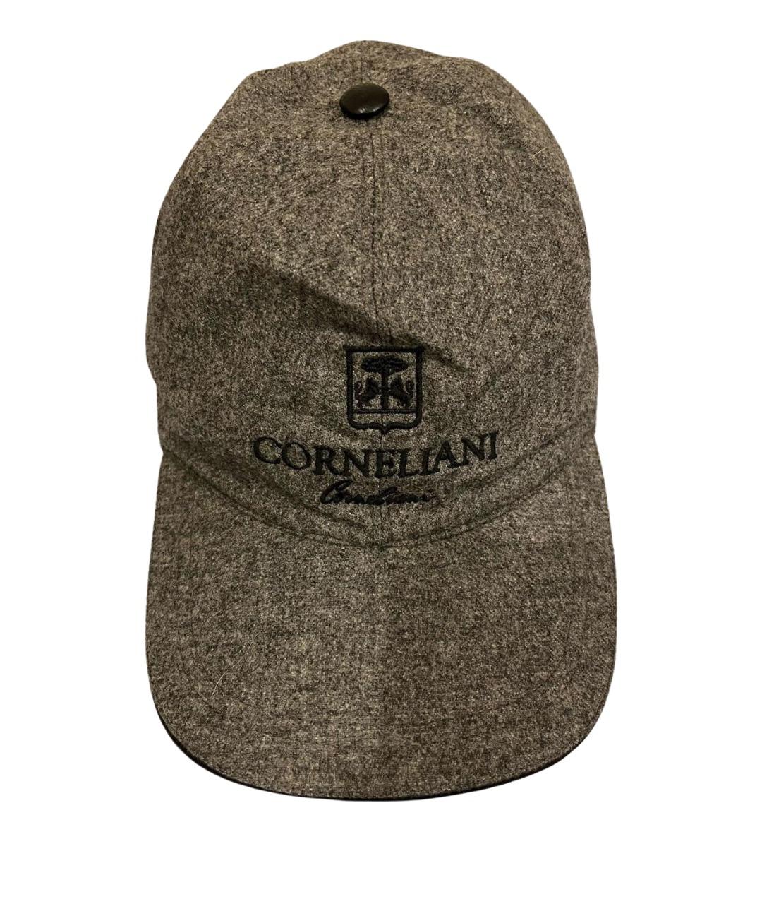 CORNELIANI Антрацитовая шерстяная кепка/бейсболка, фото 1