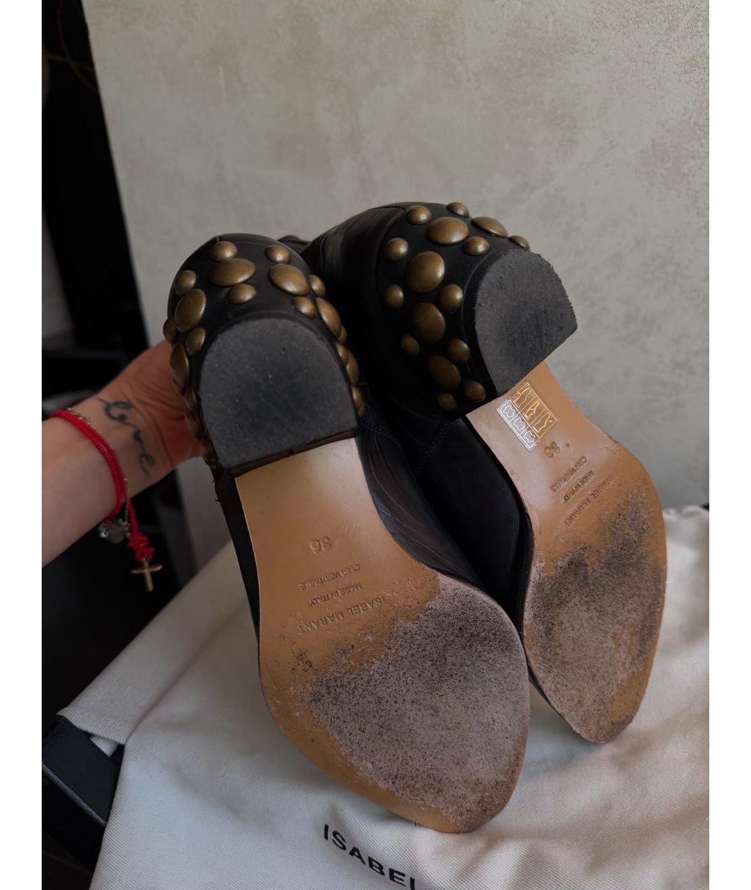ISABEL MARANT Черные кожаные полусапоги, фото 5
