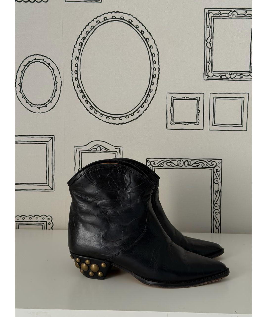 ISABEL MARANT Черные кожаные полусапоги, фото 8
