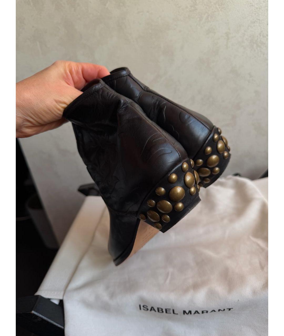 ISABEL MARANT Черные кожаные полусапоги, фото 4