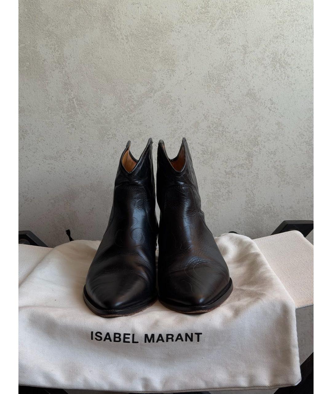 ISABEL MARANT Черные кожаные полусапоги, фото 6