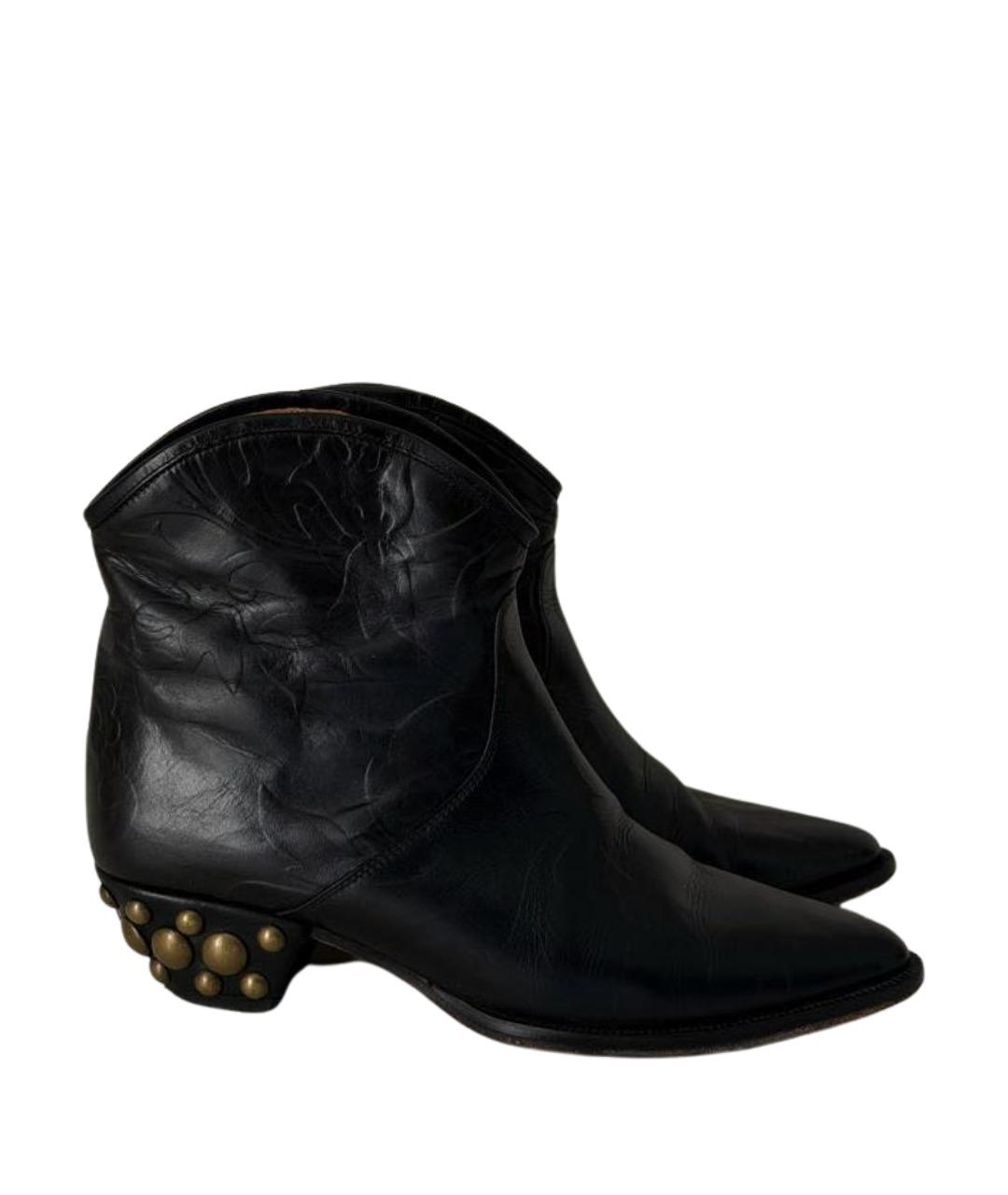 ISABEL MARANT Черные кожаные полусапоги, фото 1