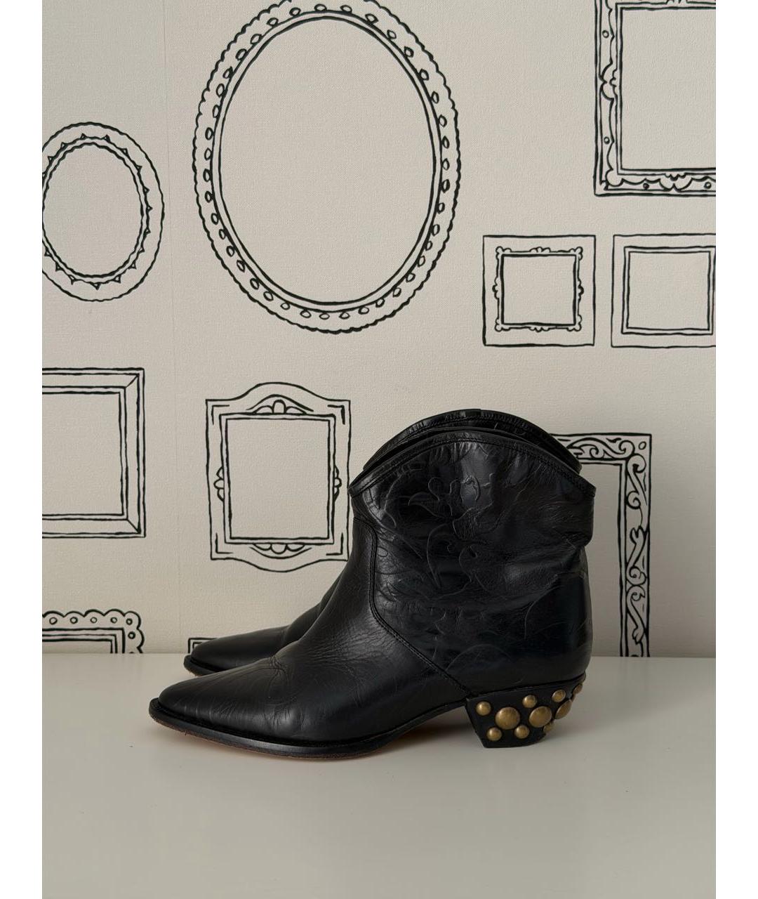 ISABEL MARANT Черные кожаные полусапоги, фото 3