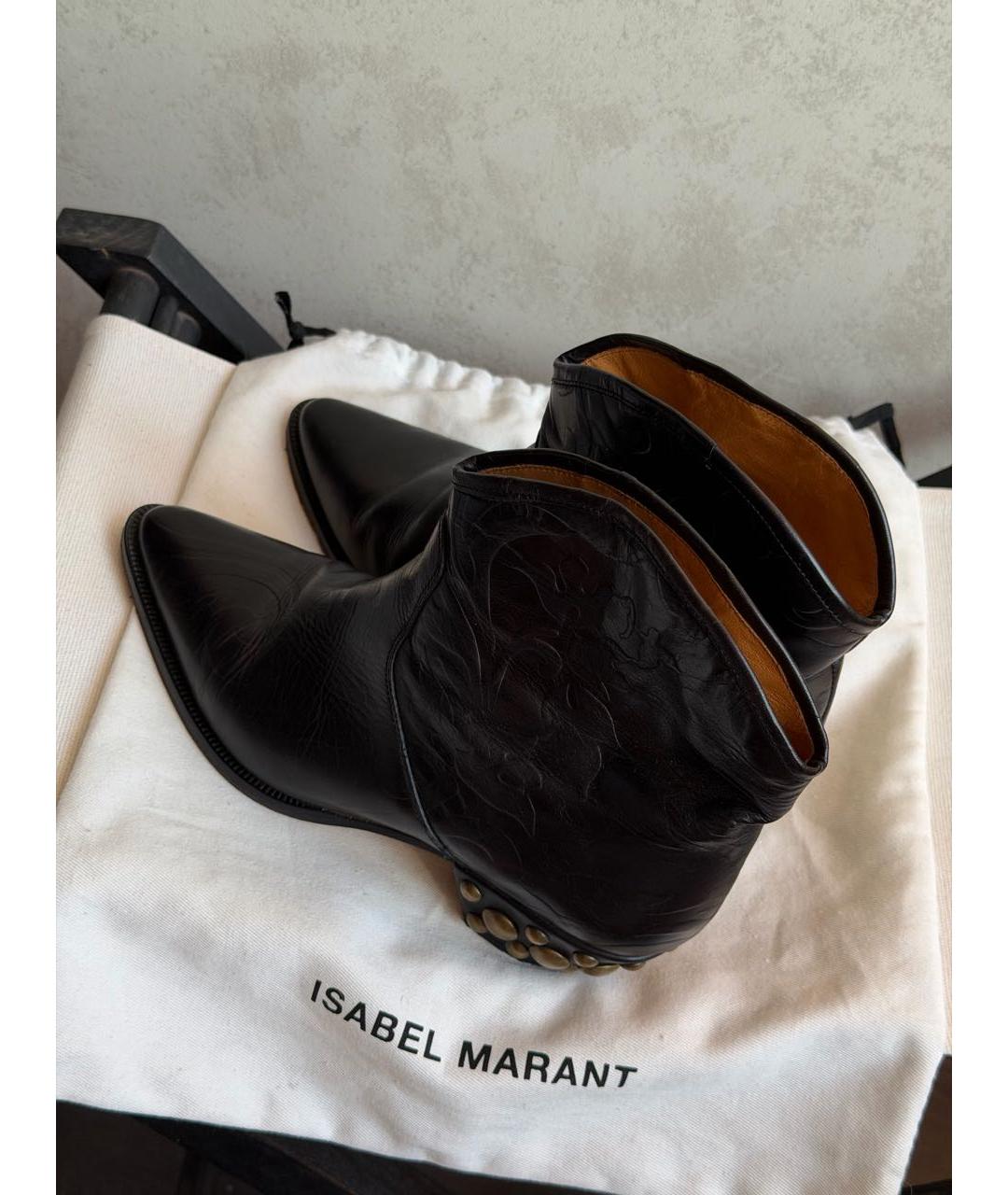 ISABEL MARANT Черные кожаные полусапоги, фото 7