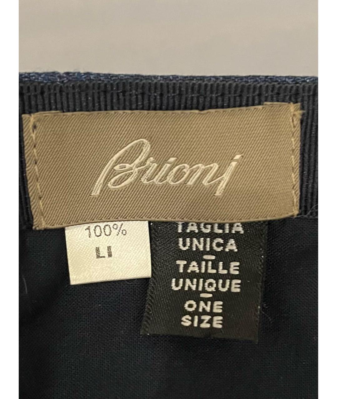BRIONI Темно-синяя льняная кепка/бейсболка, фото 4