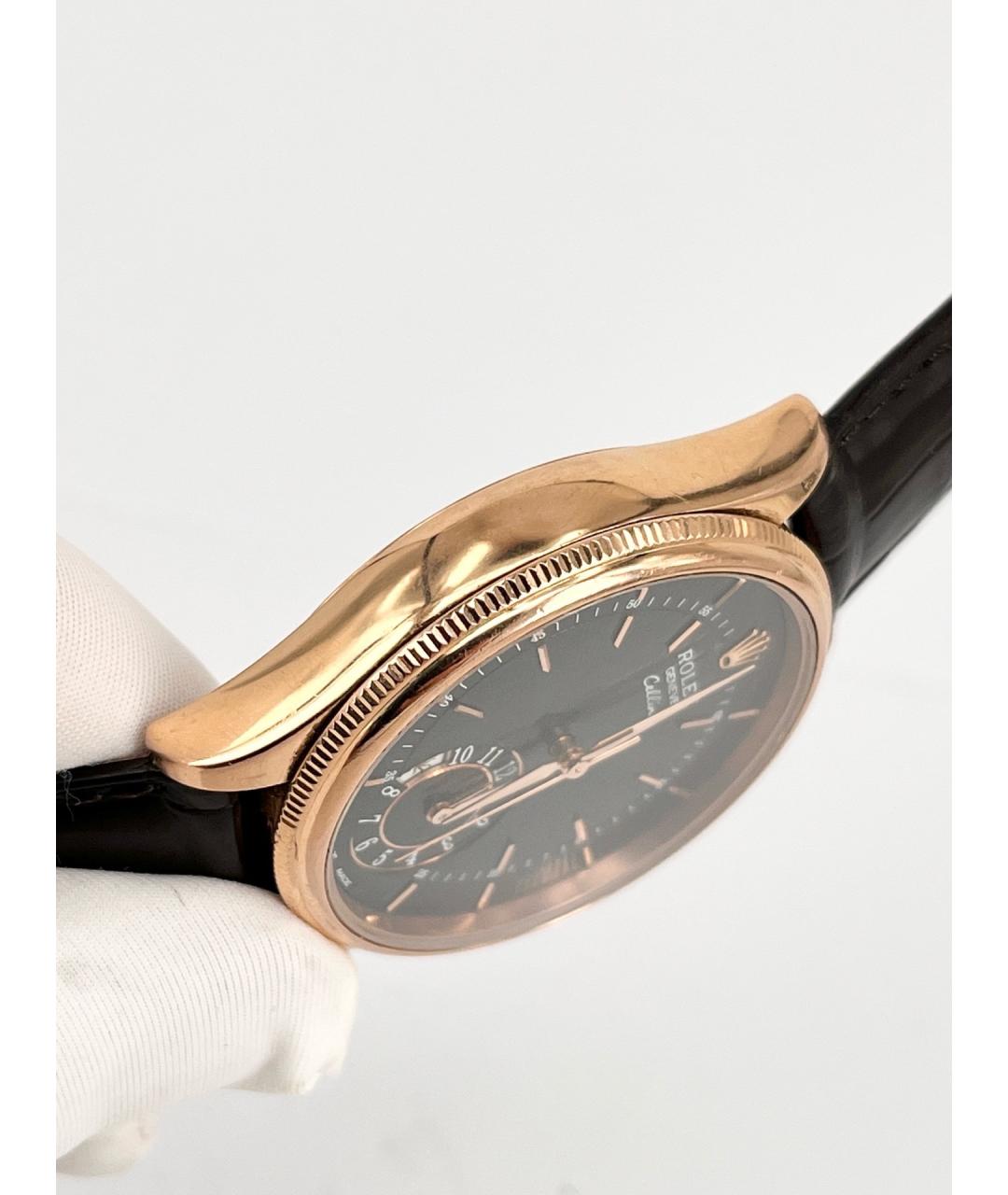ROLEX Черные часы из розового золота, фото 5