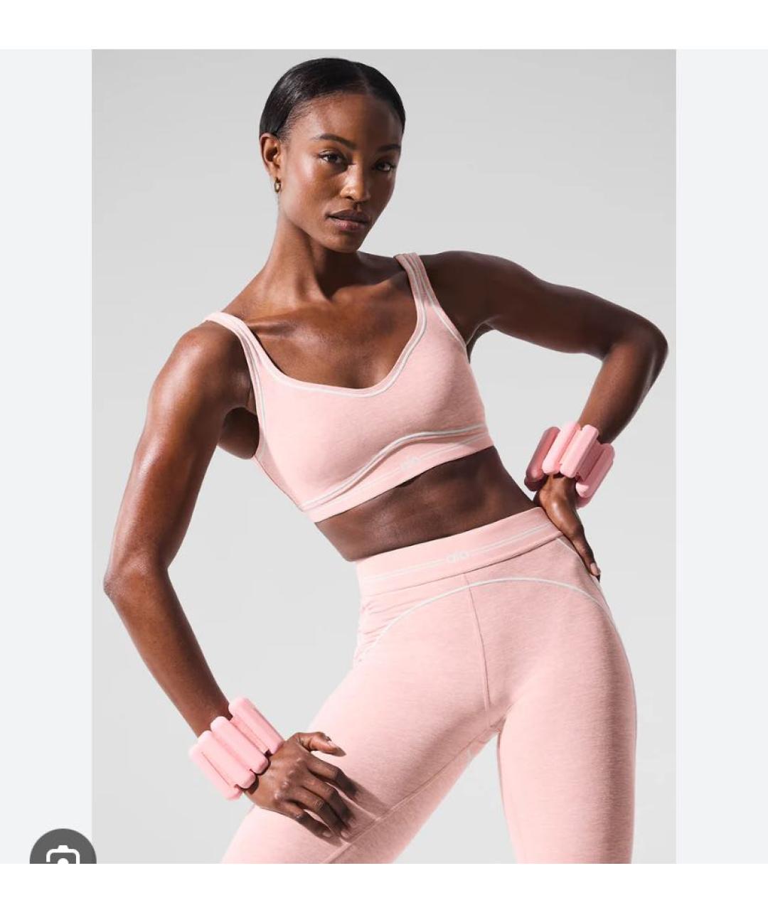 ALO YOGA Розовые хлопковые спортивные брюки и шорты, фото 4