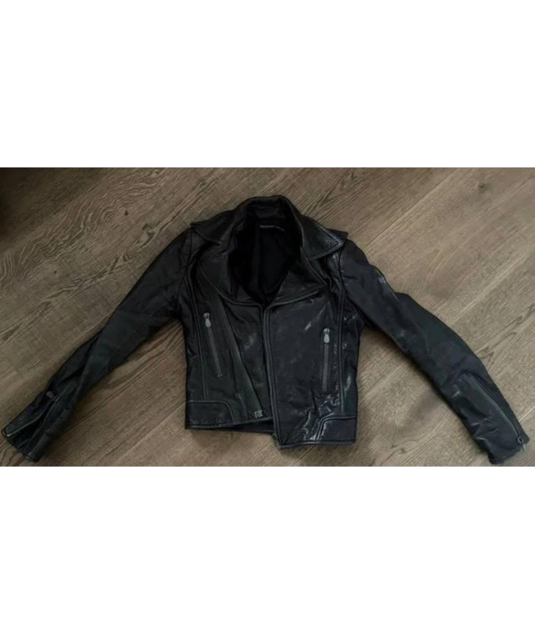 BALENCIAGA Черная кожаная куртка, фото 2