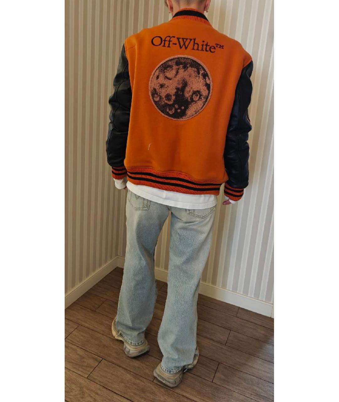 OFF-WHITE Оранжевая шерстяная куртка, фото 3