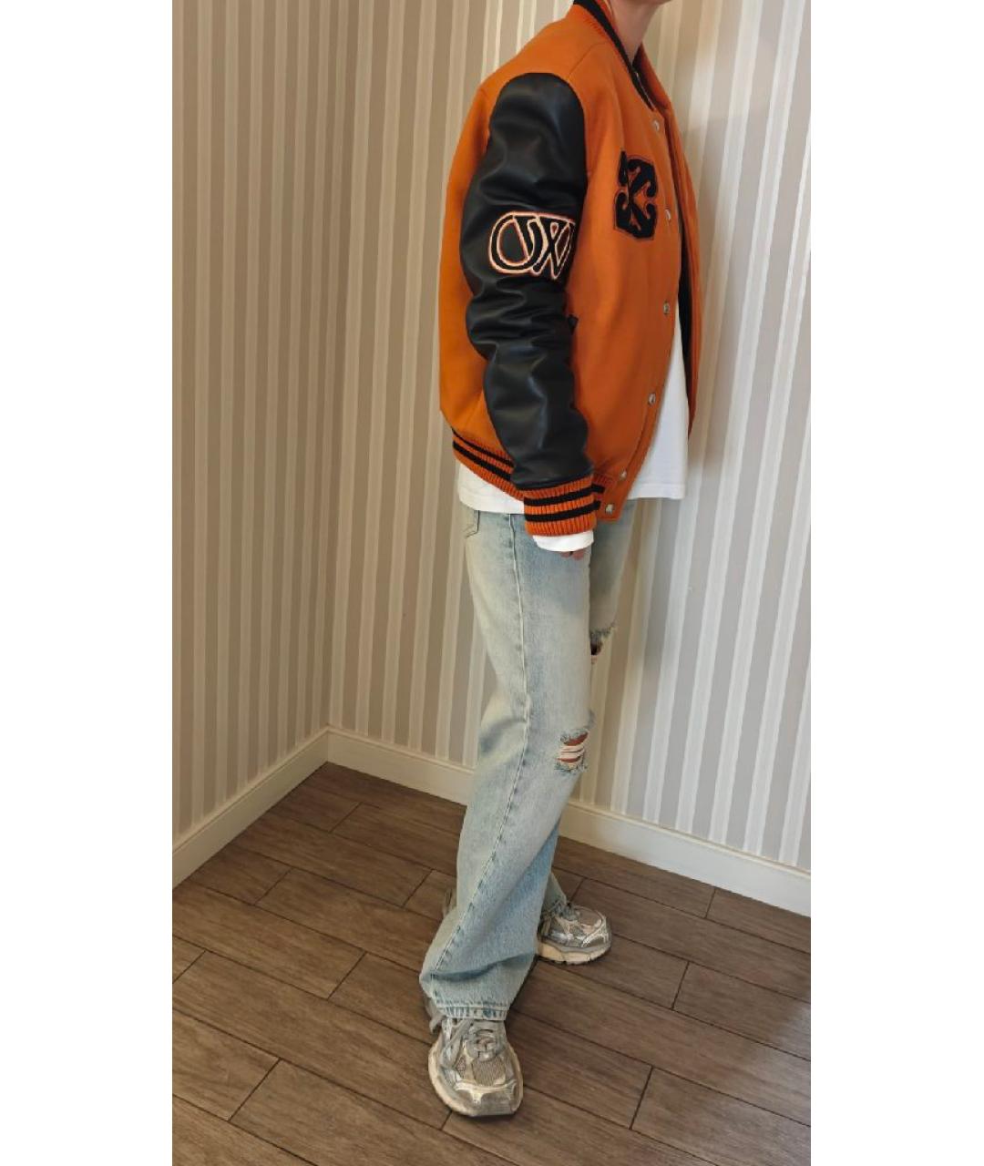 OFF-WHITE Оранжевая шерстяная куртка, фото 2