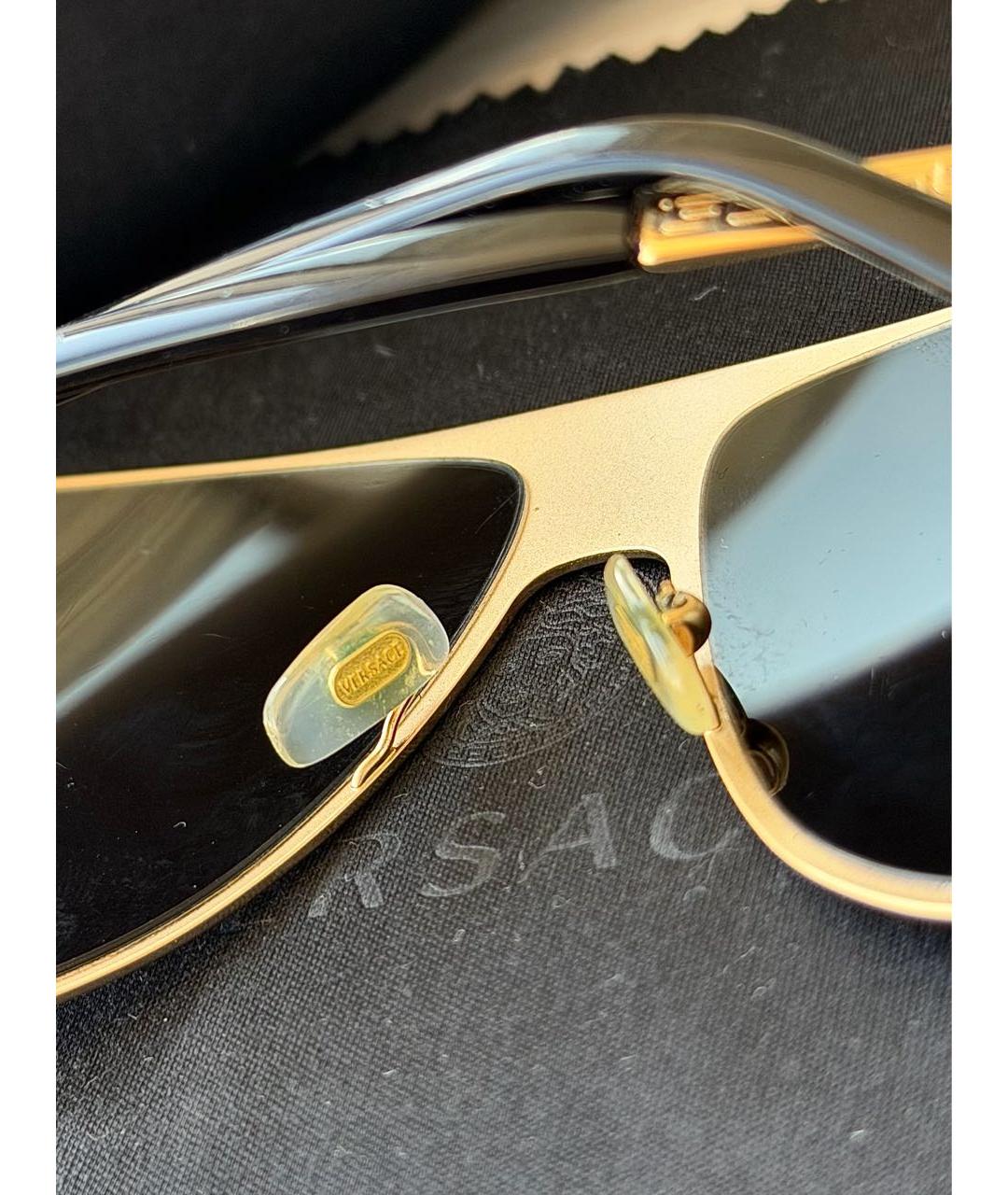 VERSACE Золотые металлические солнцезащитные очки, фото 5