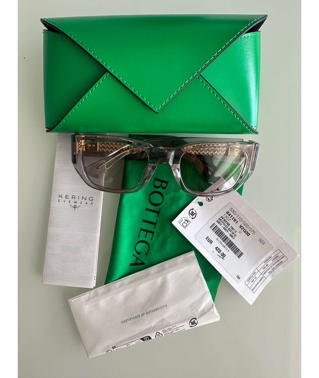 BOTTEGA VENETA Серые пластиковые солнцезащитные очки, фото 4