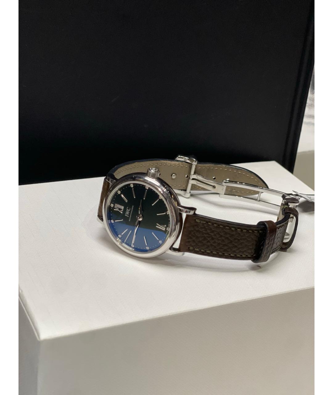 IWC Черные стальные часы, фото 5