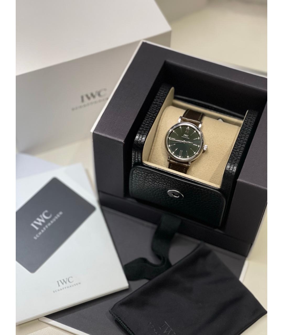 IWC Черные стальные часы, фото 7