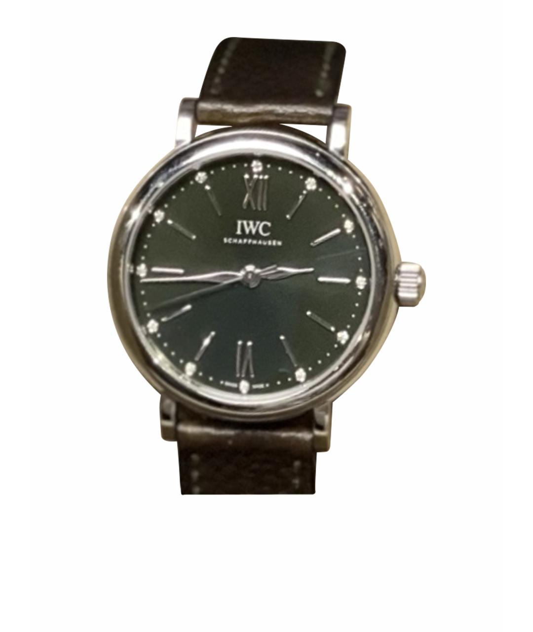 IWC Черные стальные часы, фото 1
