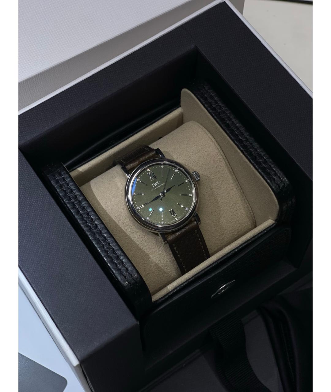 IWC Черные стальные часы, фото 4