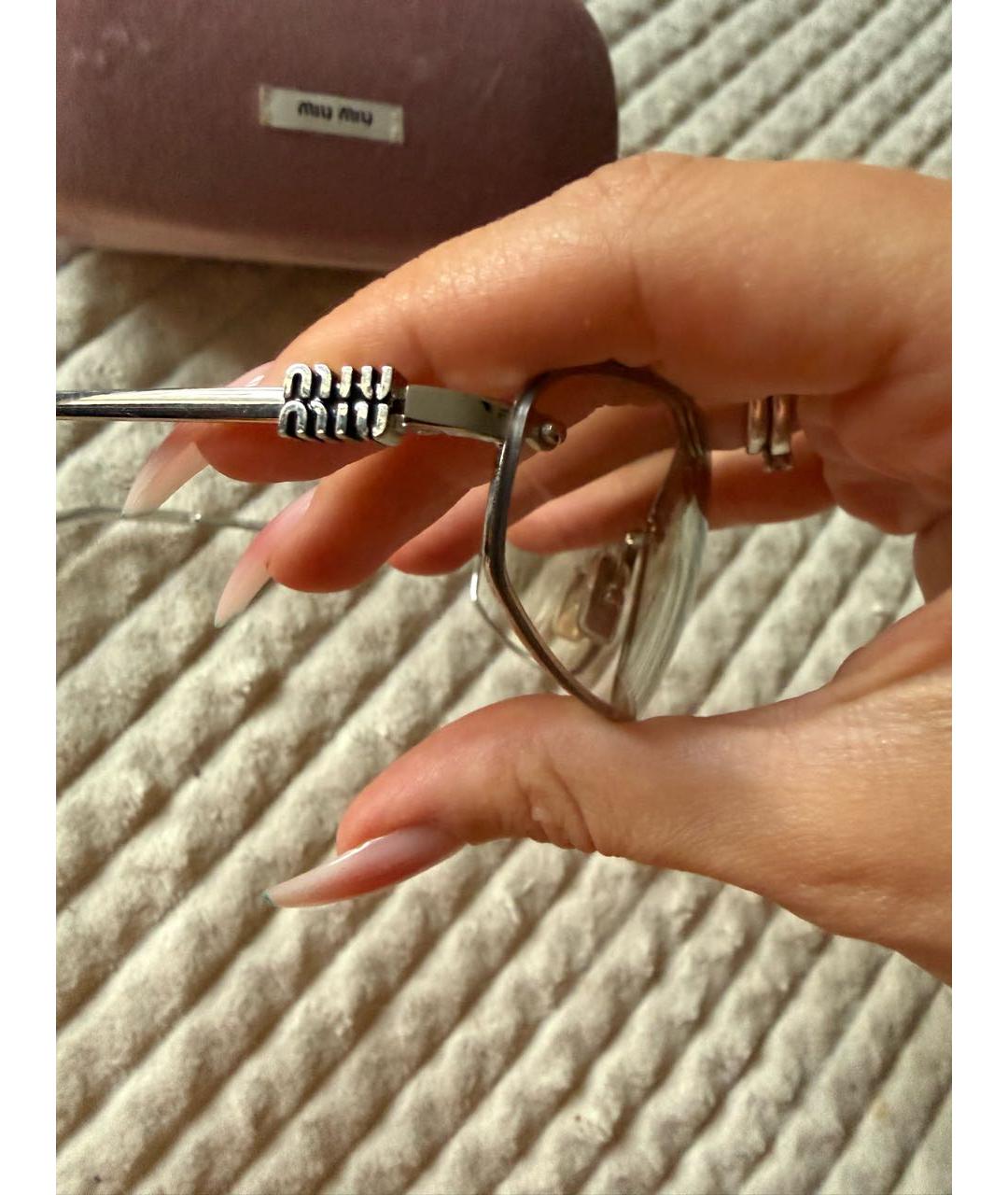 MIU MIU Прозрачные металлические солнцезащитные очки, фото 3