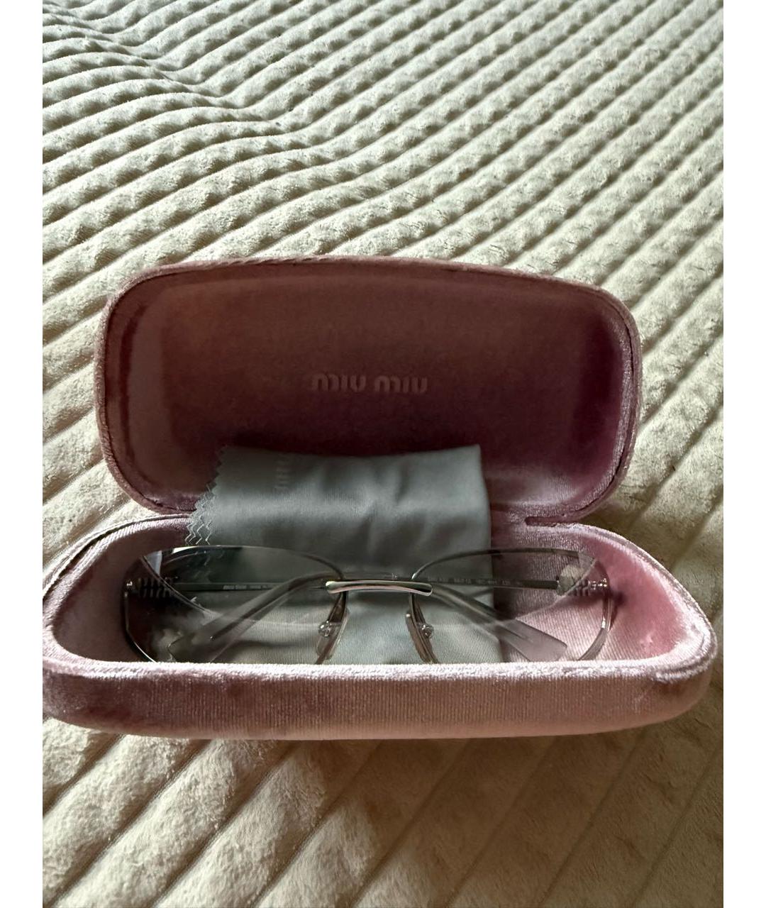 MIU MIU Прозрачные металлические солнцезащитные очки, фото 2