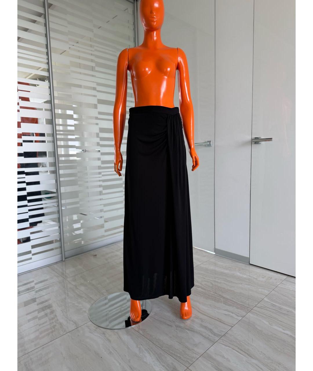 CHRISTIAN DIOR Черная вискозная юбка макси, фото 5