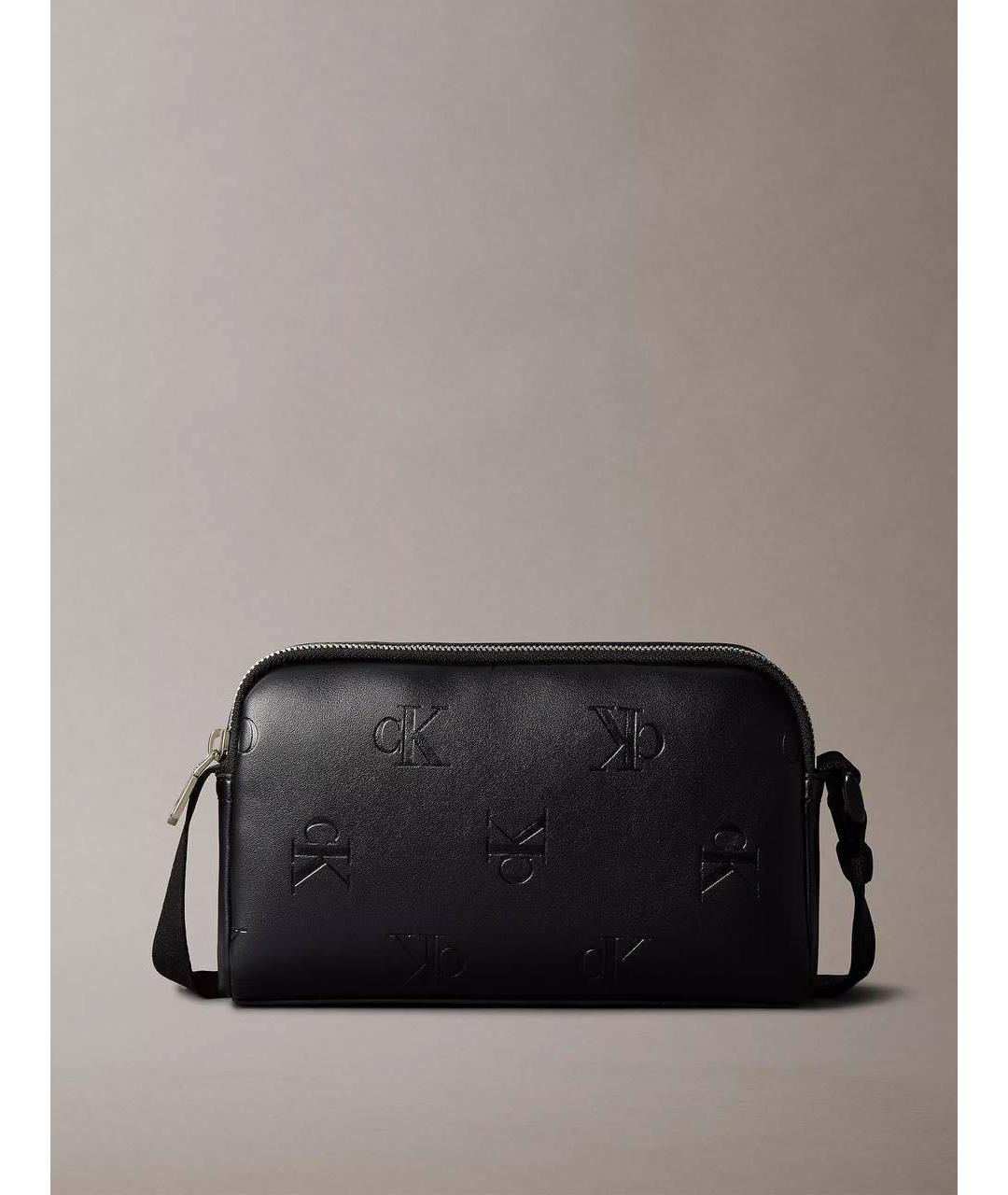 CALVIN KLEIN Черная сумка на плечо из искусственной кожи, фото 6
