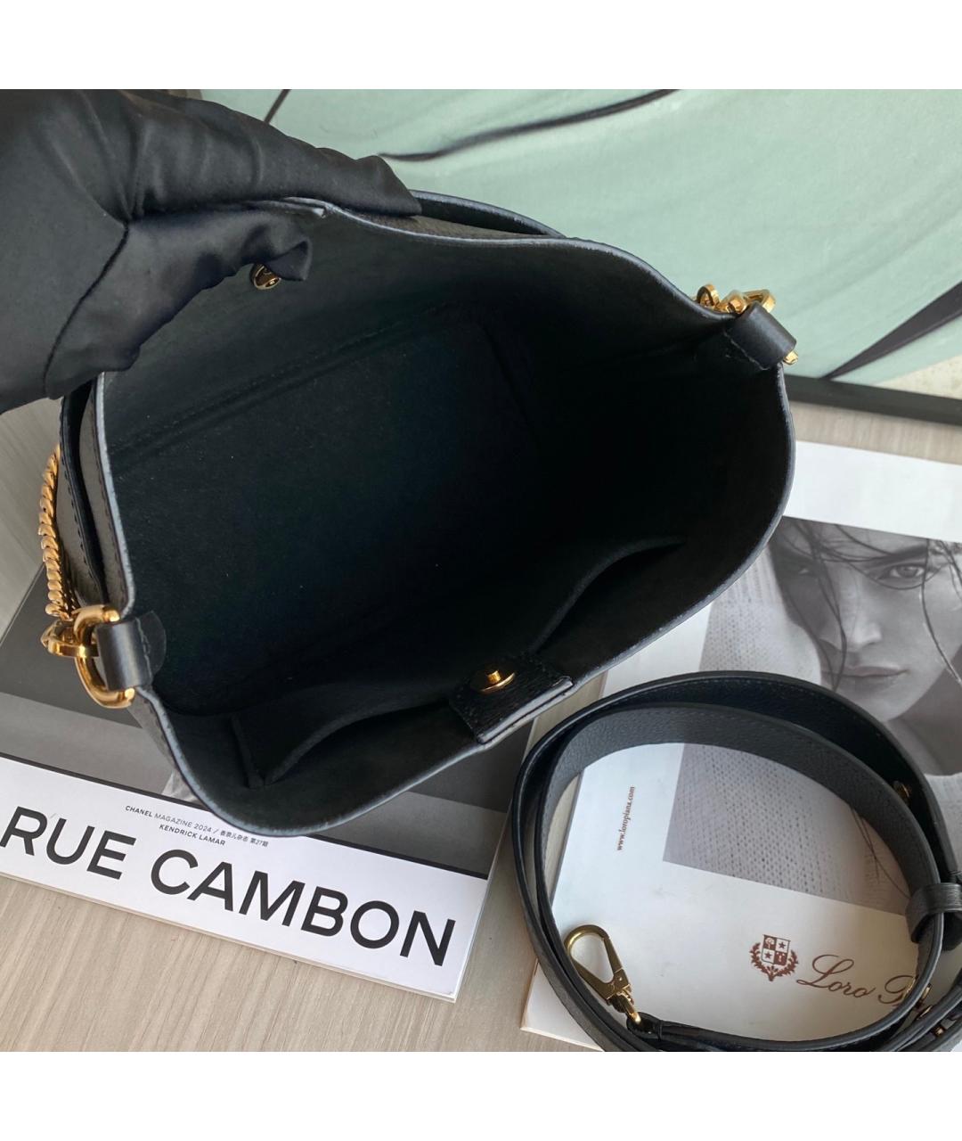 LOUIS VUITTON Черная кожаная сумка через плечо, фото 7
