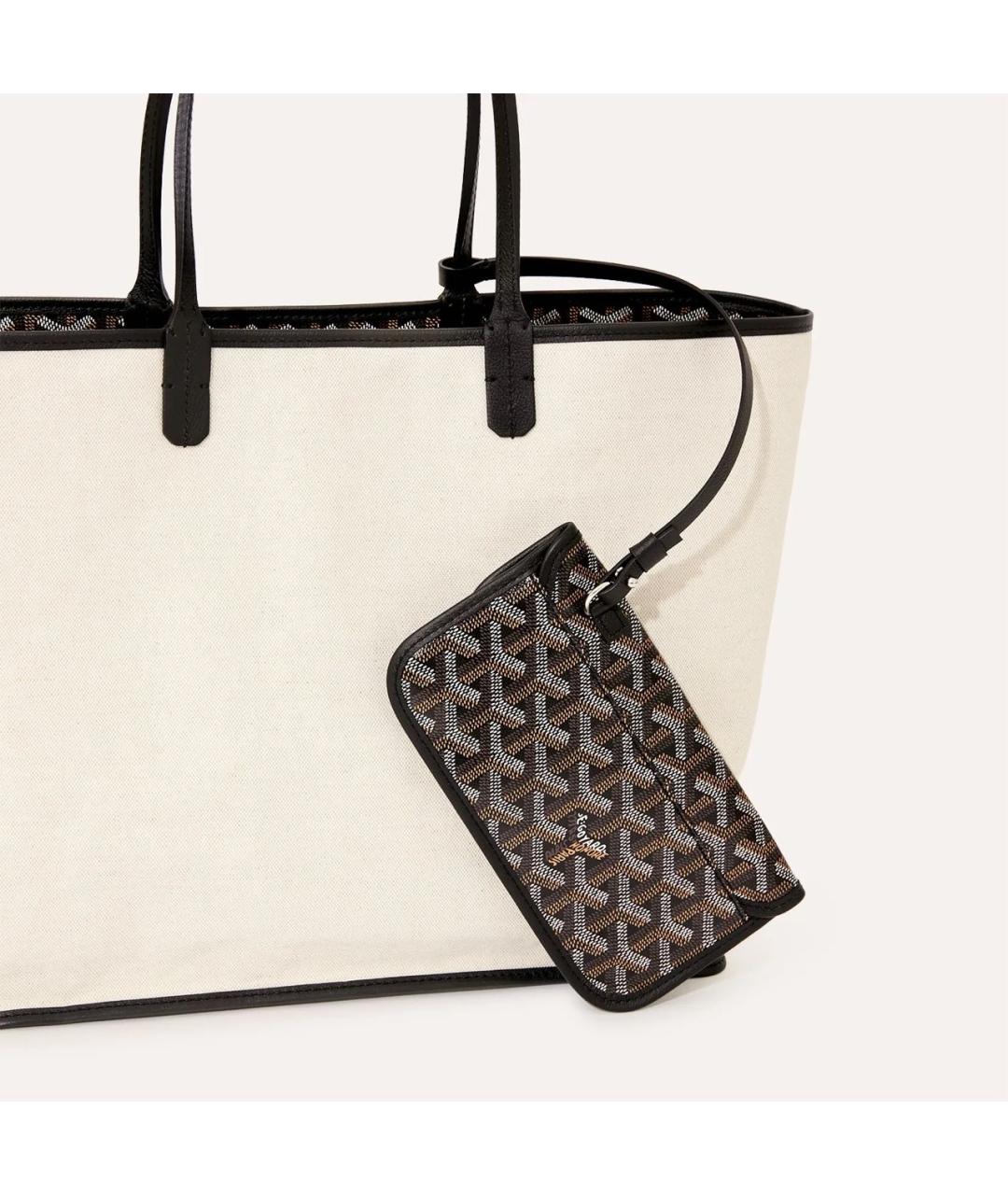 GOYARD Черная сумка с короткими ручками из канвы, фото 6