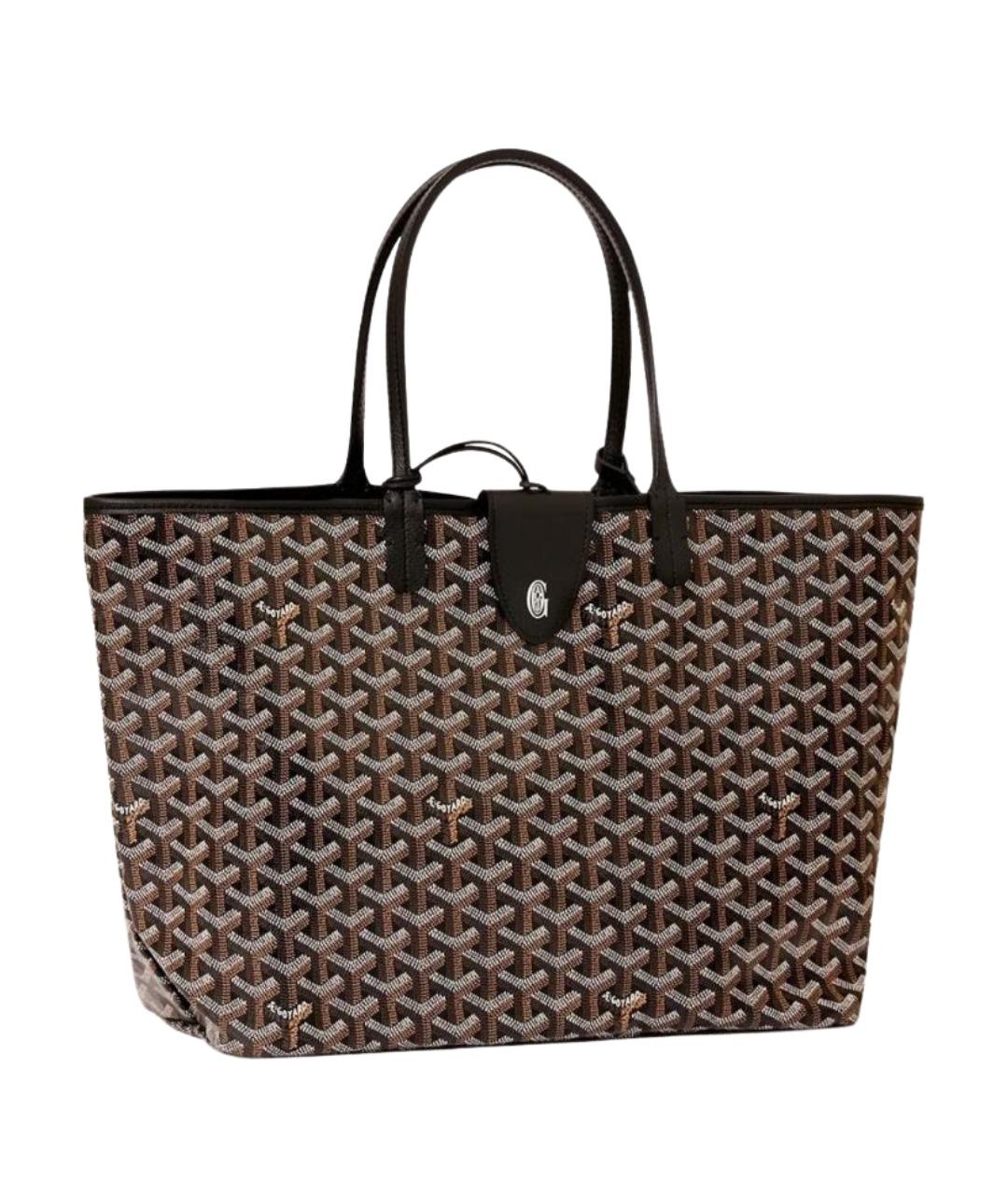 GOYARD Черная сумка с короткими ручками из канвы, фото 1