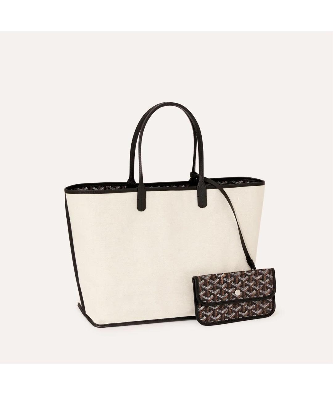 GOYARD Черная сумка с короткими ручками из канвы, фото 2