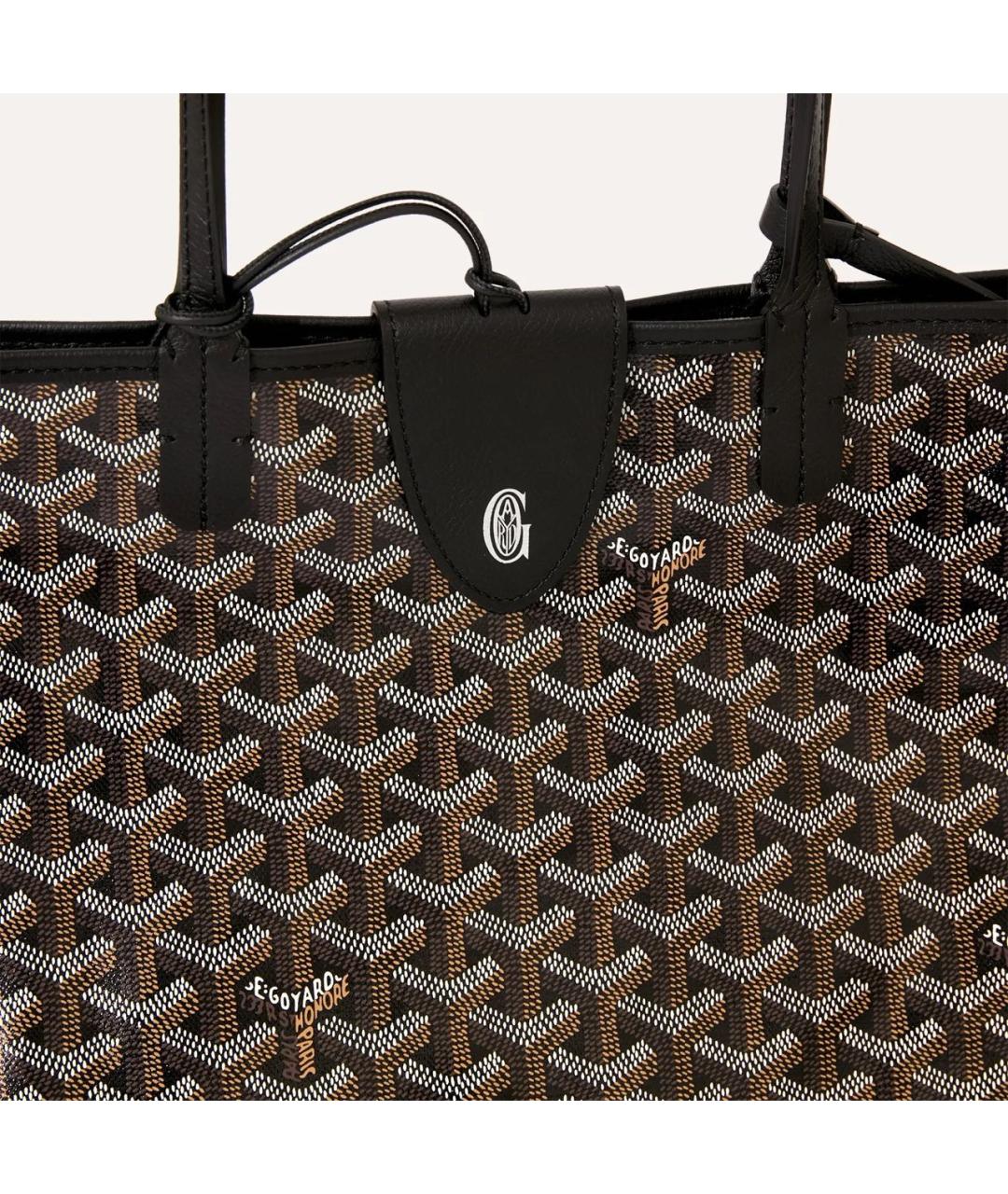 GOYARD Черная сумка с короткими ручками из канвы, фото 5