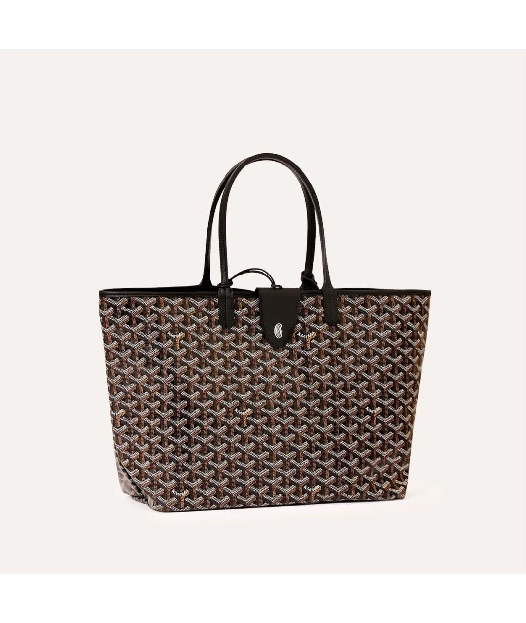 GOYARD Черная сумка с короткими ручками из канвы, фото 7