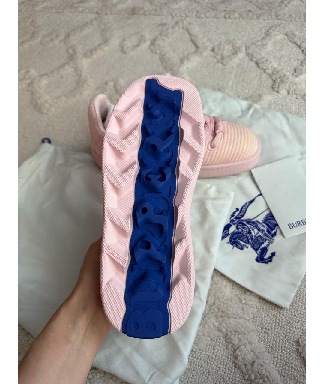 BURBERRY Розовые текстильные кеды, фото 4