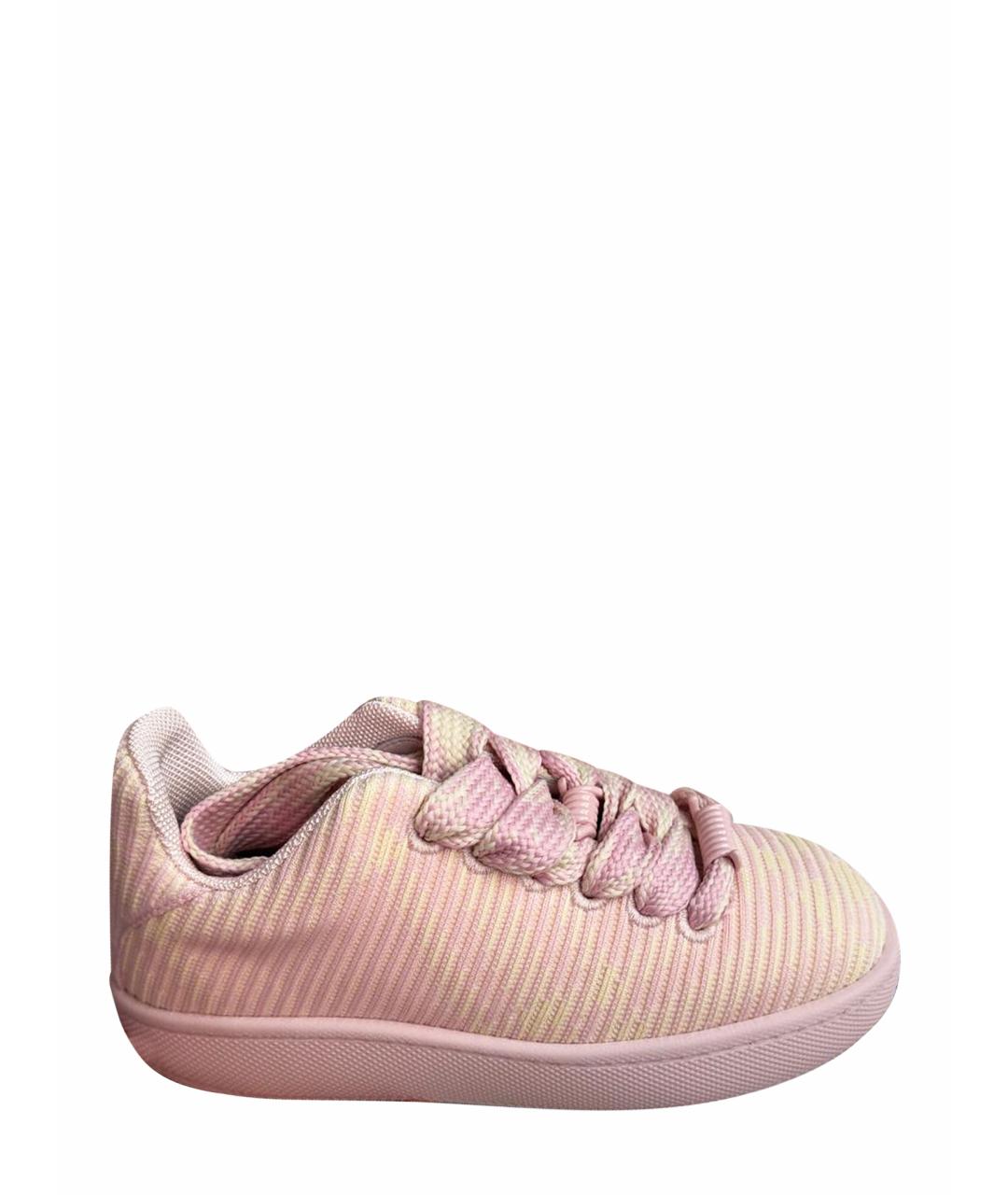 BURBERRY Розовые текстильные кеды, фото 1