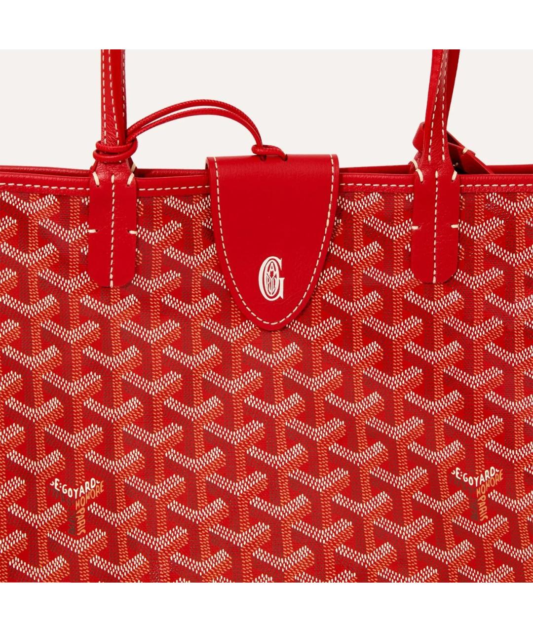 GOYARD Красная сумка с короткими ручками из канвы, фото 5