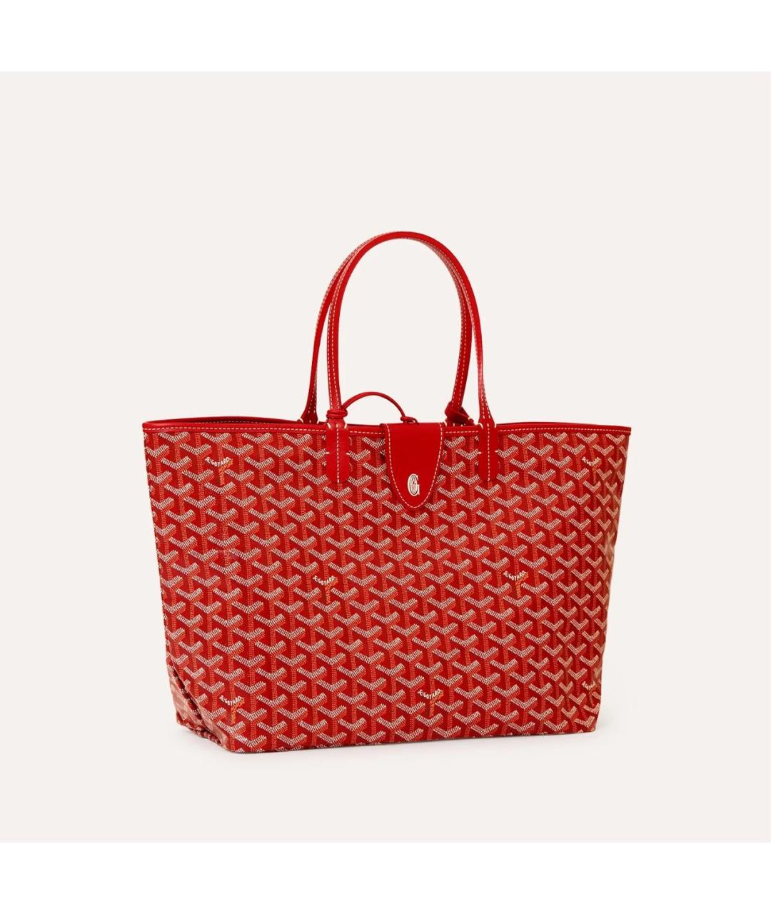 GOYARD Красная сумка с короткими ручками из канвы, фото 7